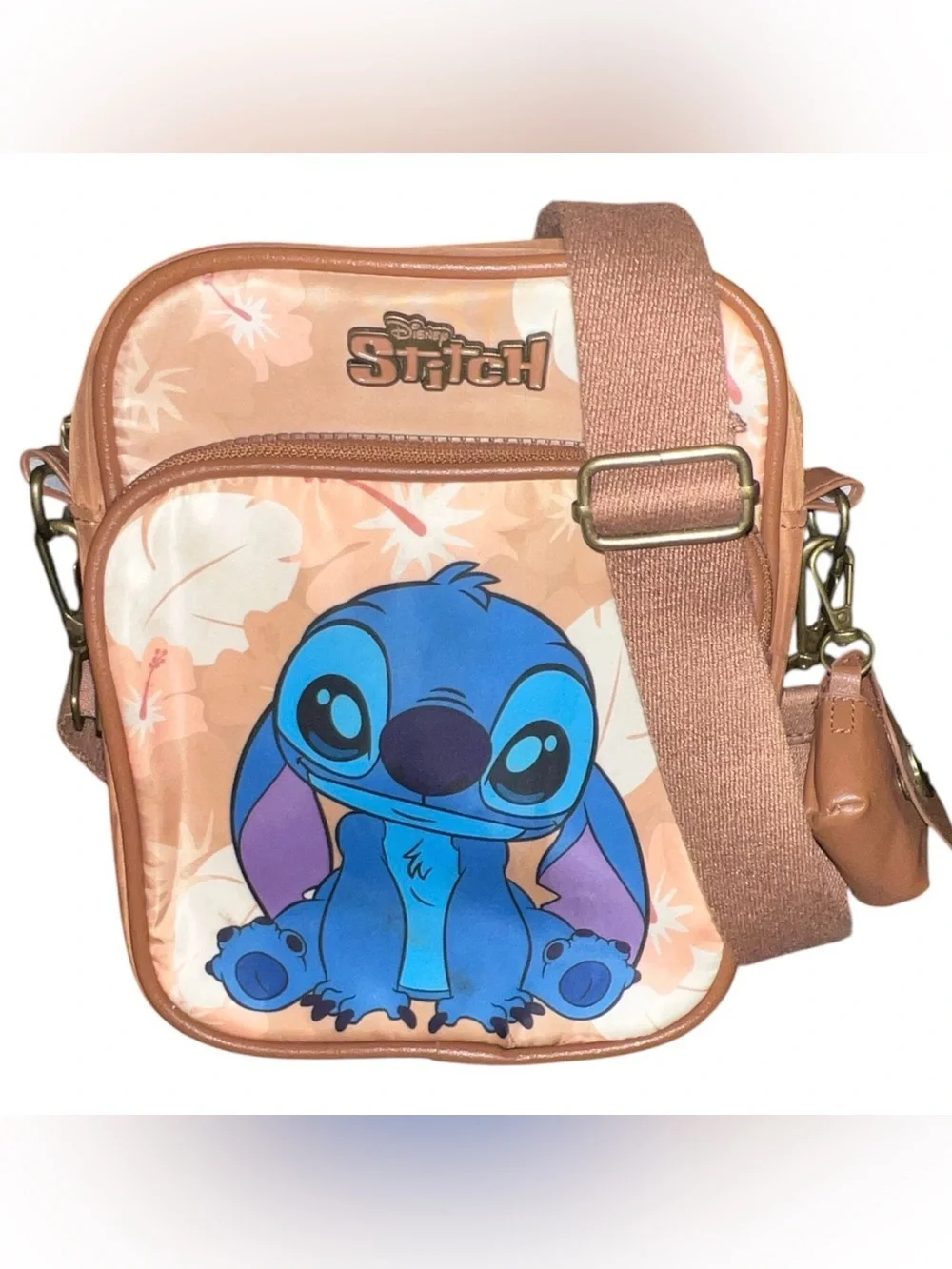 Bioworld Stitch Crossbody Bag in Blue and Peach
